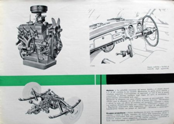 Lancia Aurelia Gran Turismo 2500 Modellprogramm 1956 Automobilprospekt (3135)